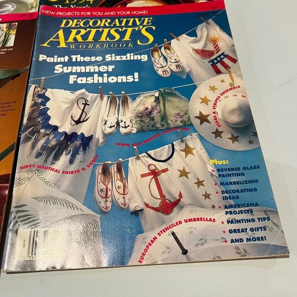 Decorative Artist's Workbook Magazine Lot of 6‎ Painting Craft Projects Vintage